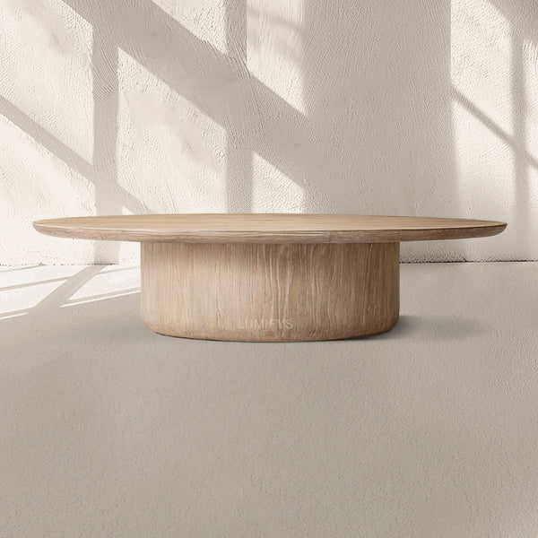 Cir Solid Wood Pedestal Round Coffee Table 48'' 60''D