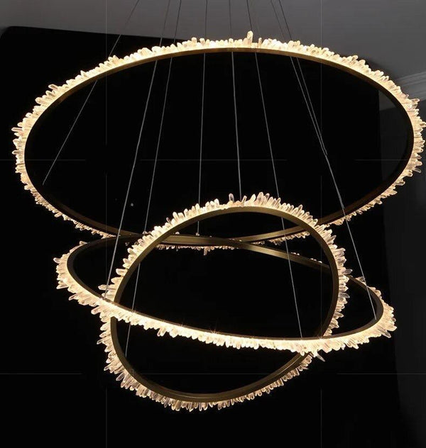 Quartz Leti multiple Round Chandlier