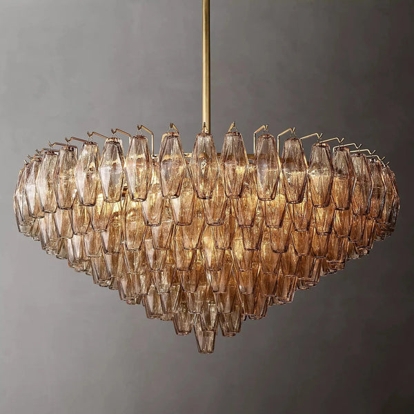 Chiaray Glass Multi-Tier Round Chandelier 37"