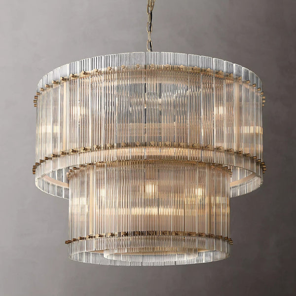 San Marc Handmade Glass 2-Tier Round Chandelier 37"