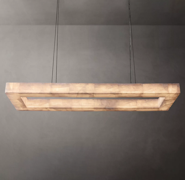 Alabaster Rival Rectangle Chandelier 54"