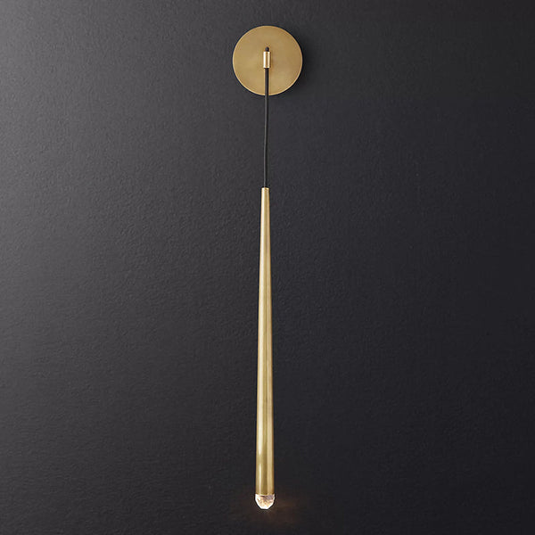 Aquitaine Tapered Tubular Solid Brass Wall Sconce 38" H