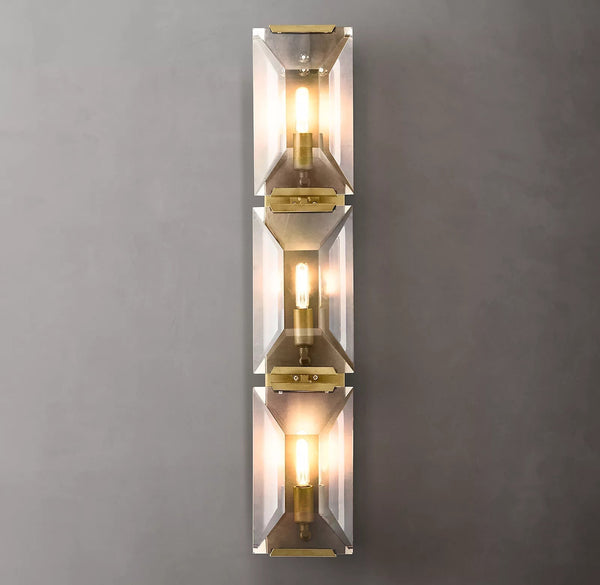 Harlow Faceted Crystal Triple Wall Sconce