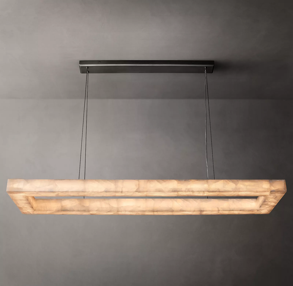 Alabaster Rival Rectangle Chandelier 72"