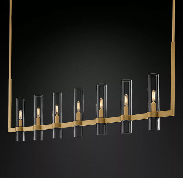 Ravelle Linear Chandelier For Art Blown Glass 59"