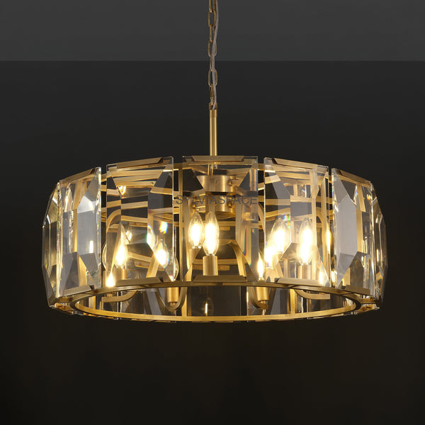 Harlow Faceted Crystal Round Chandelier 19" 31" 38" 43" 60"D