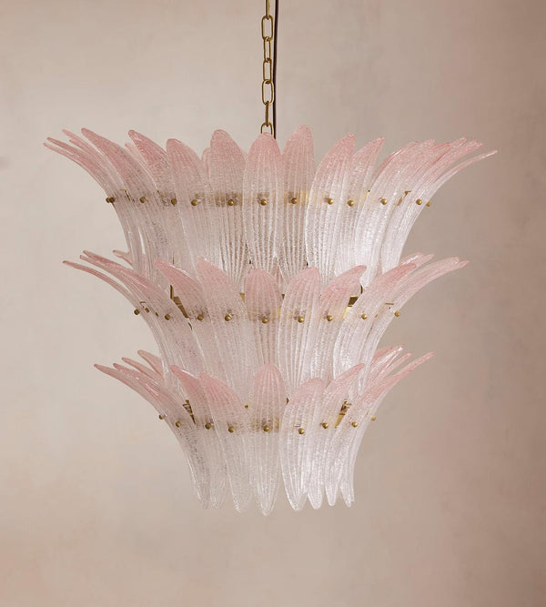 Treviso Pink Glass Chandelier 30"W