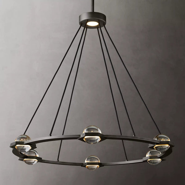 Ecatant Crystal Ball Round Chandelier 36" 48" 60"