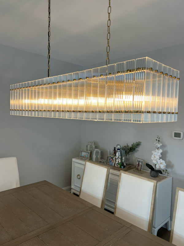 San Marc Handmade Glass Rectangle Chandelier 54"