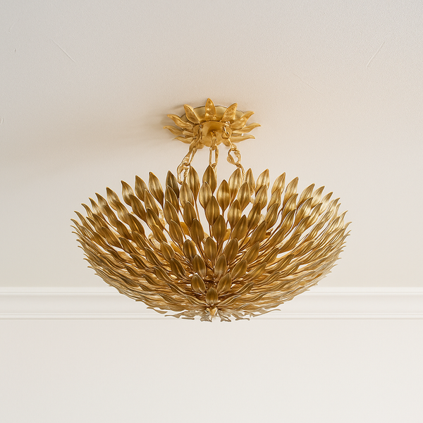 VINTAGE IRON NEST CHANDELIER 23.6"W