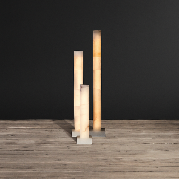 CALORA ALABASTER COLUMN FLOOR LAMPS 23.6" 37.8" 50"H