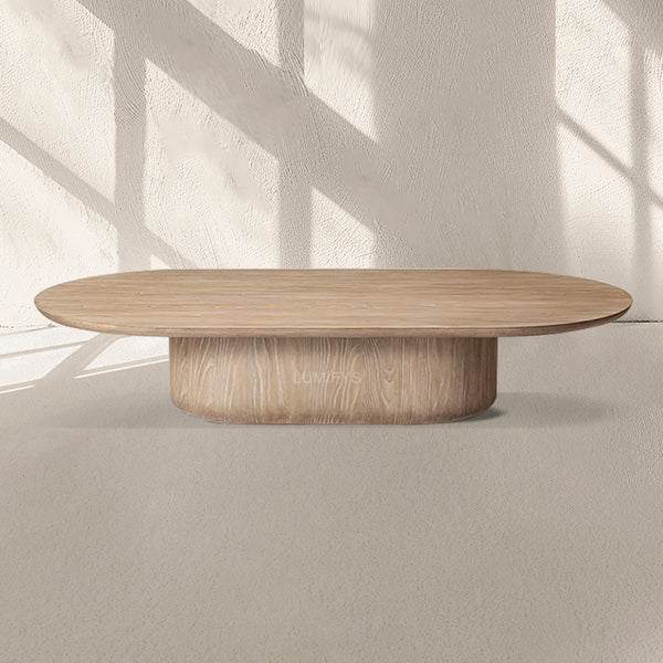 Cir Solid Wood Pedestal Coffee Table 48'' 60'' 72''W