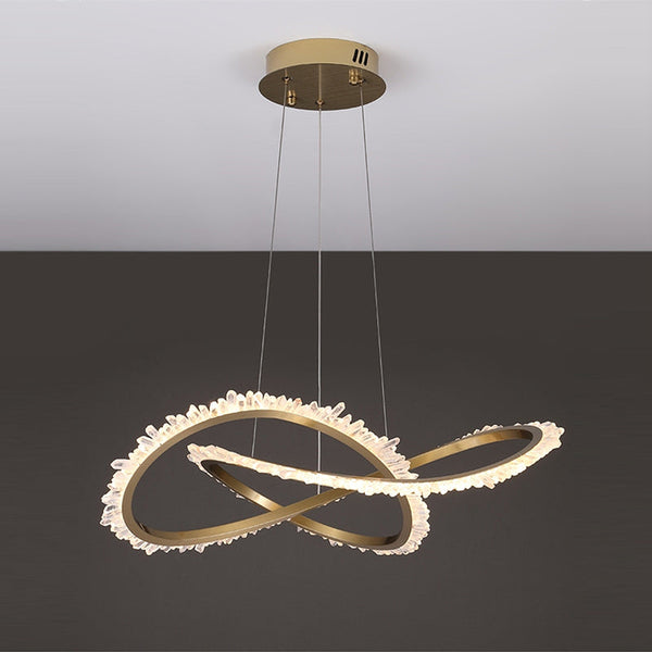 Cervine Wide Geode Quartz Crystal Chandelier 36"