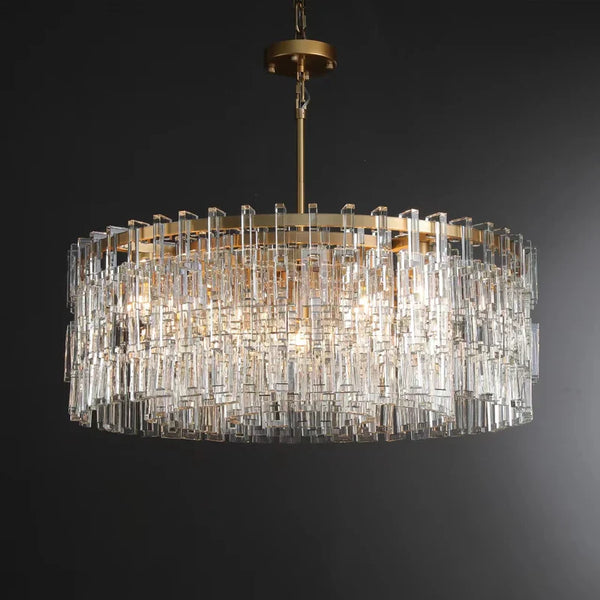 Mariogold Multi-Tier Crystal Chain Round Chandelier 36"