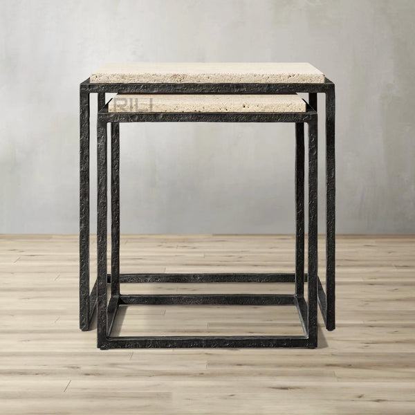 Salvador Stone Rectangular Nesting Side Tables