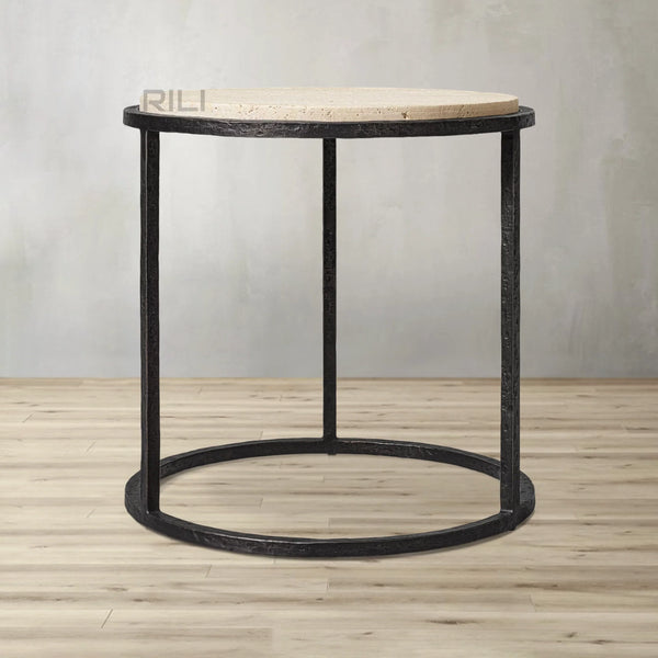 Salvador Stone Round Side Table