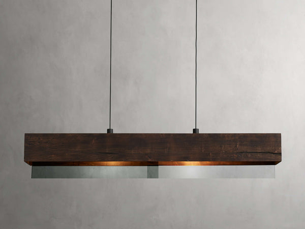 Lena Linear Wood Glass Chandelier 47'' 62" 72"L