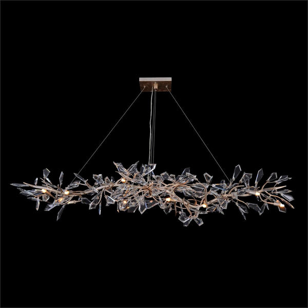 Kota Fourteen-Light Cut-Crystal Oblong Chandelier