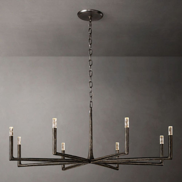 Thaddeus Forged Brass Round Chandelier 60"
