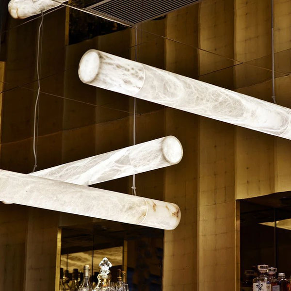 Alabaster Cylindrical Chandelier 47.2"