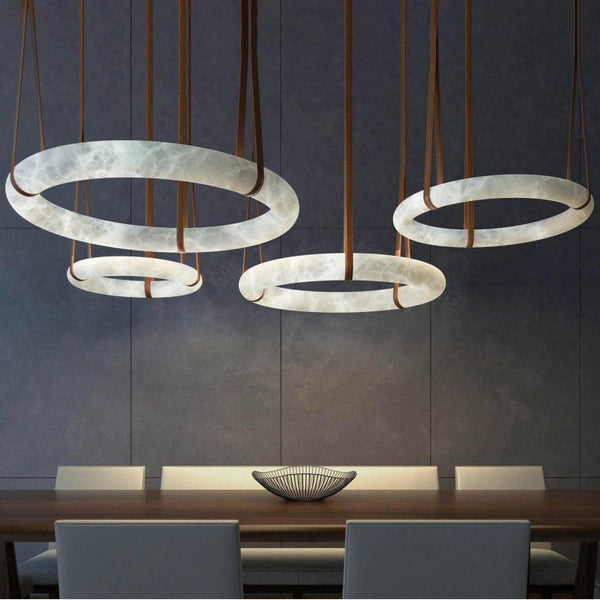 Glacera Alabaster Lorry Oslo Art Chandelier 8 Size