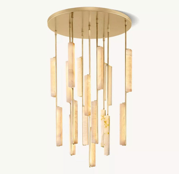 Audubon Alabaster Round Chandelier 40"D