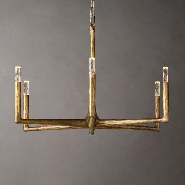 Thaddeus Forged Brass Round Chandelier 36"