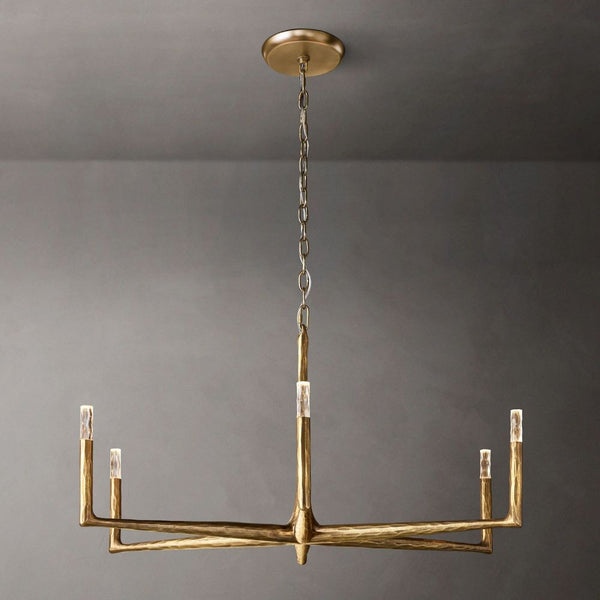 Thaddeus Forged Brass Round Chandelier 48"