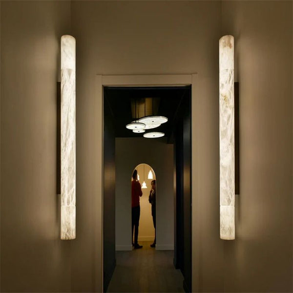 Alabaster Cylindrical Sconce