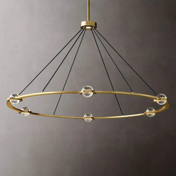 Ecatant Crystal Ball Round Chandelier 60"