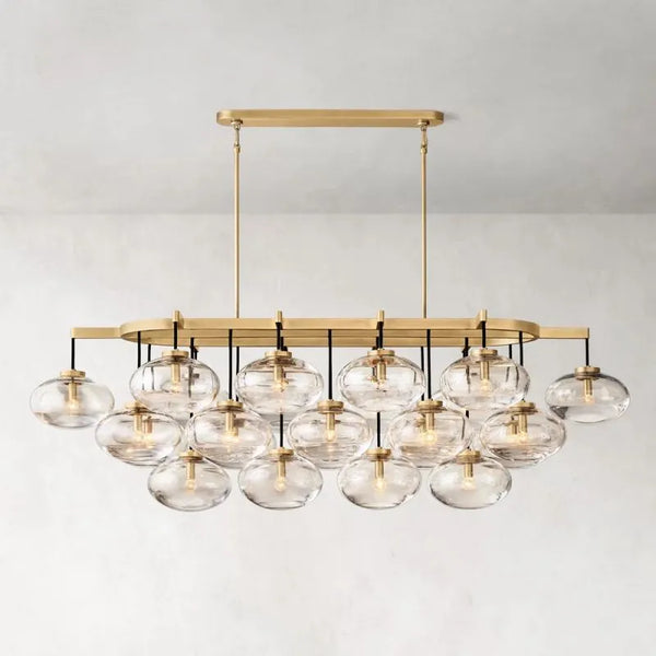 CABRETTE CLEAR GLASS LINEAR CHANDELIER 72"