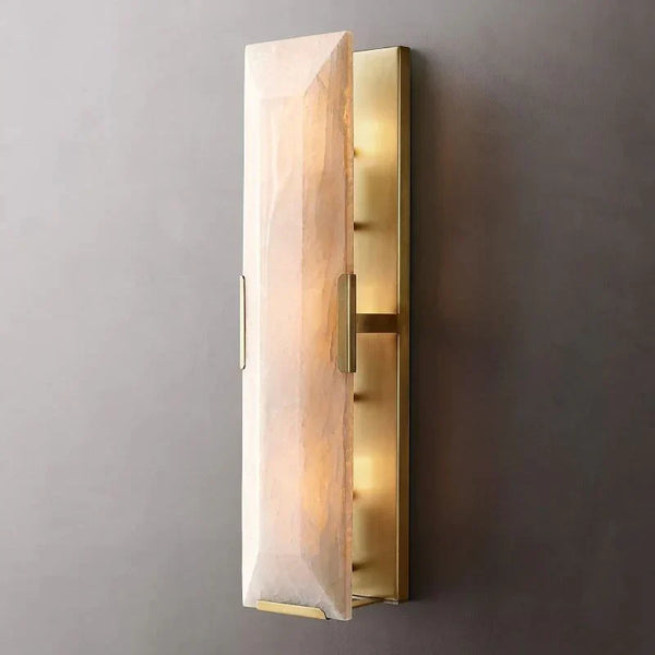 Harlow de Translucent Modern Calcite Alabaster Linear Wall Sconce