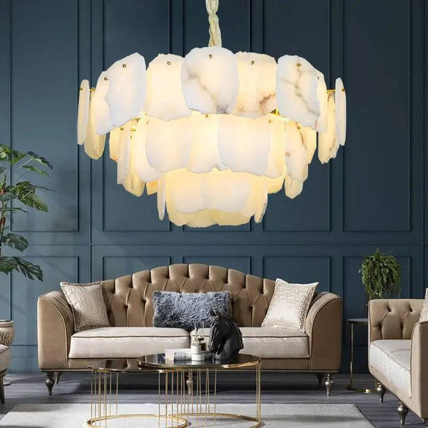 Spain Alabaster Flake Modern Living Room Chandeliers