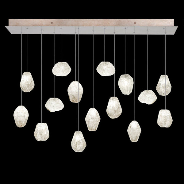 Vitrina Natural Quartz Stone Drop Linear Chandelier