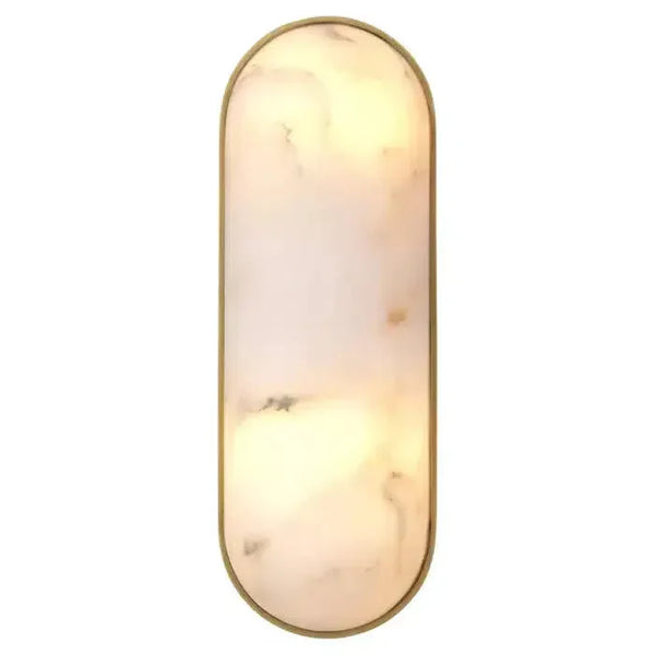 Brass and White Alabaster Wall Sconce