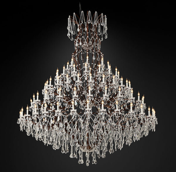 Rocco Iron & Crystal Round Chandelier 101"