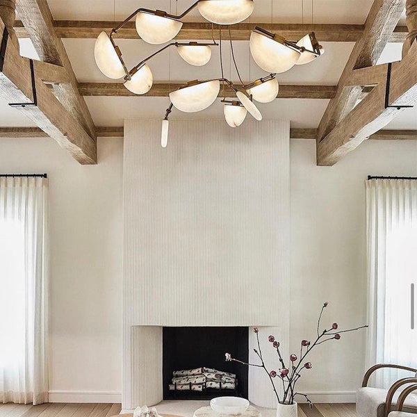 Glacera Alabaster Artistic Modern Chandelier For Living Room
