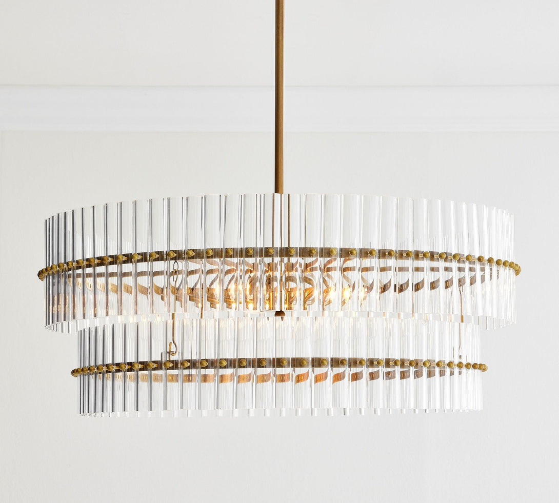 Molly Crystal Round Chandlier 29.5" 48"