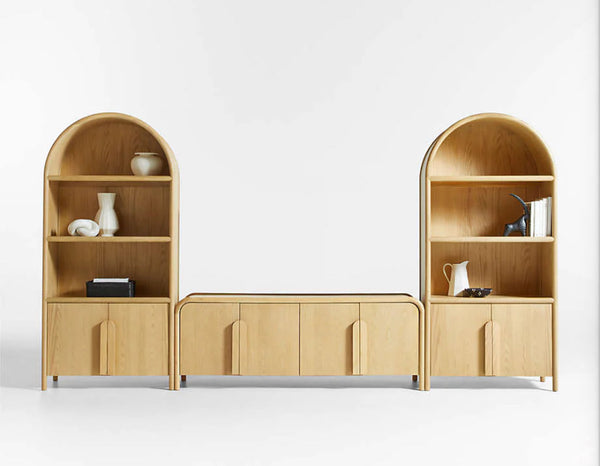 Annie 149" Natural Wood Storage Media Console