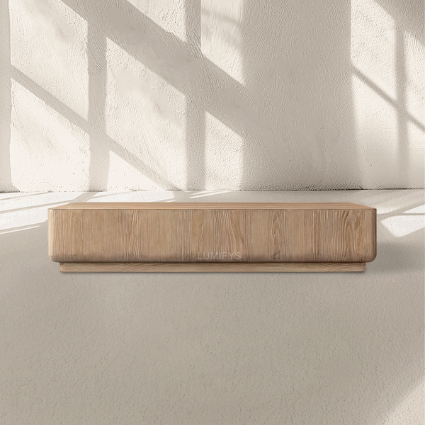 Cir Solid Wood Plinth Coffee Table 48'' 60'' 72'' 84'' 96''W