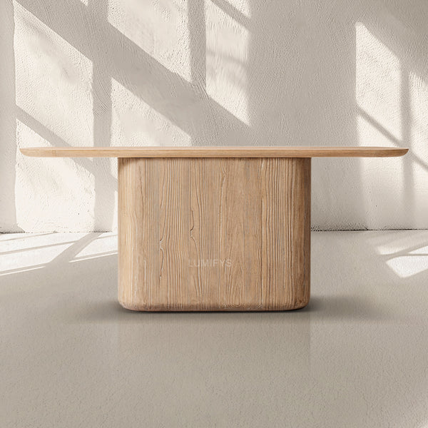 Cir Solid Wood Pedestal Console Table 48'' 60'' 72''W