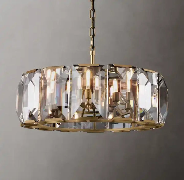 Harlow Faceted Crystal Round Chandelier 31"