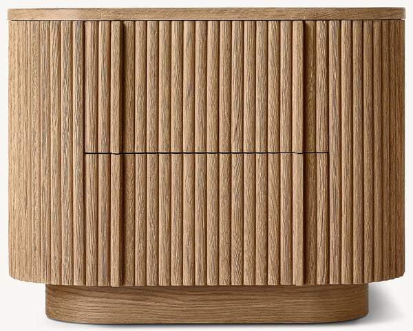 Mulholland Stone Closed<br>Nightstand 32" Natural Oak