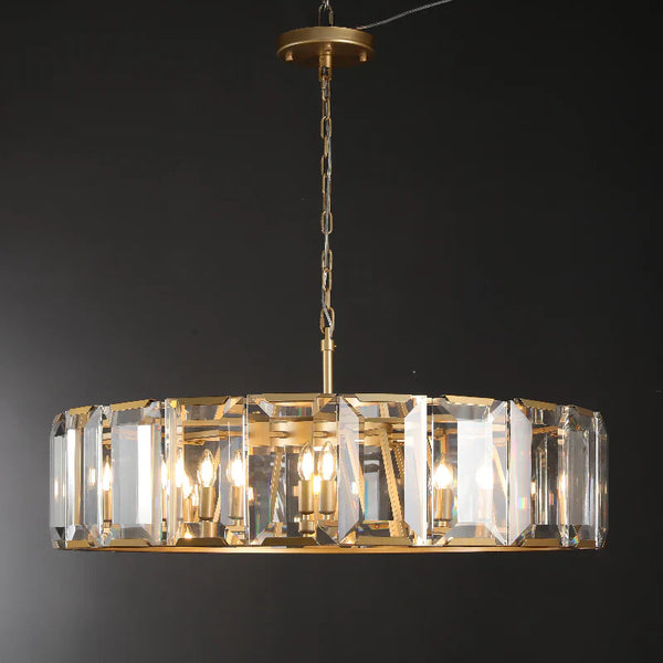 Harlow Faceted Crystal Round Chandelier 43"