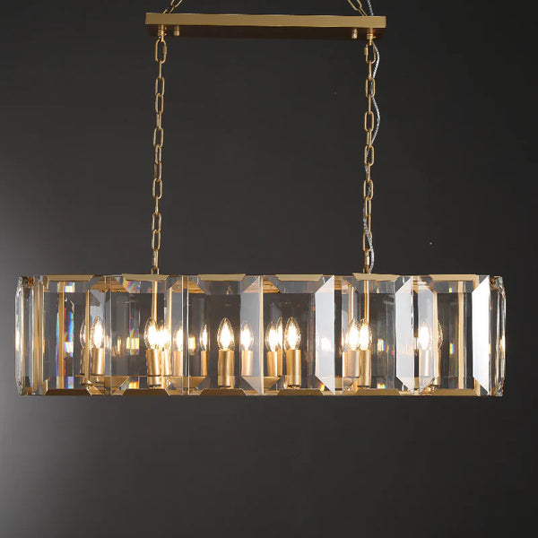 Harlow Faceted Crystal Rectangular Chandelier 42" 55" 62" 74"L