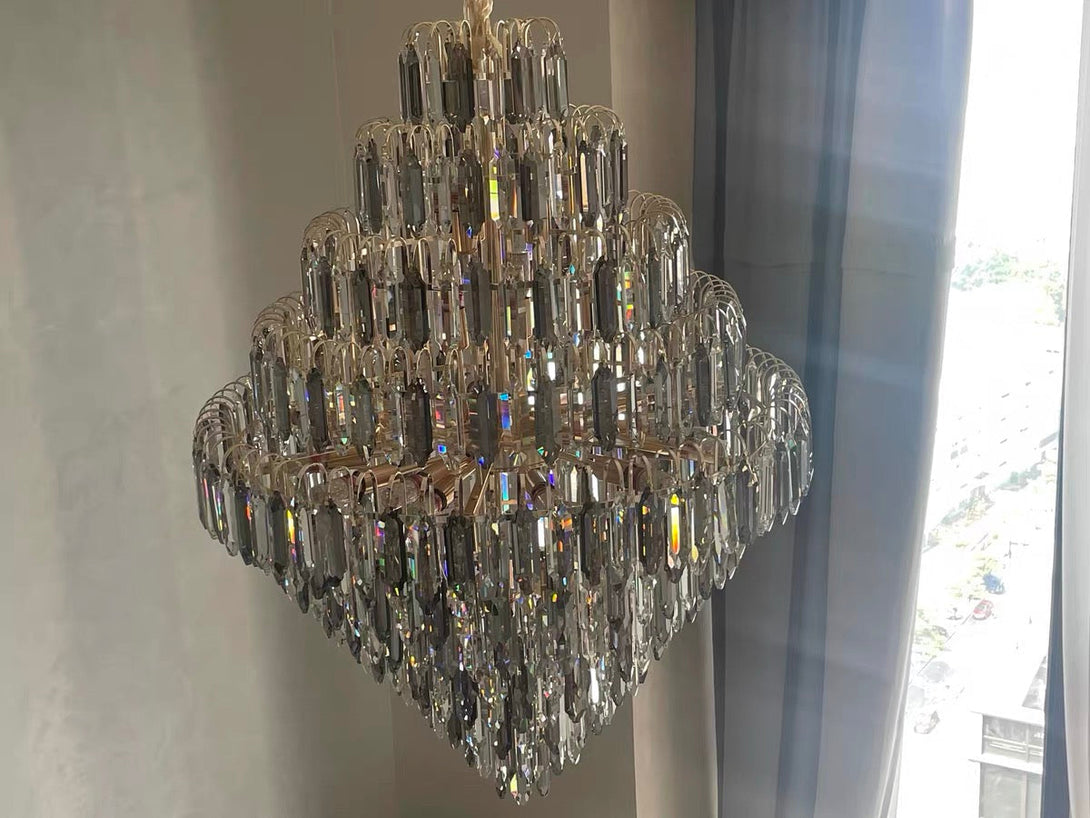 Extra Large Foyer Decorative Crystal Lighting Fixture Living Room ...