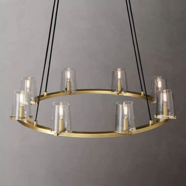 Kuseay Glass Round Chandelier 36"