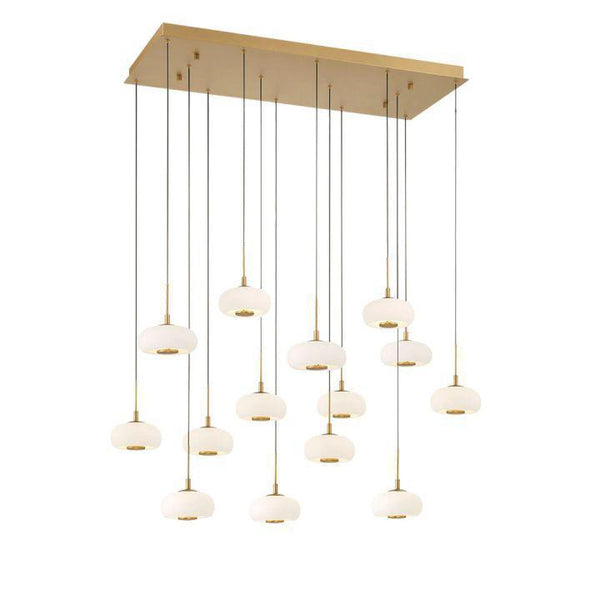 Lanterns Glass 14 Light Rectangular LED Chanderlier