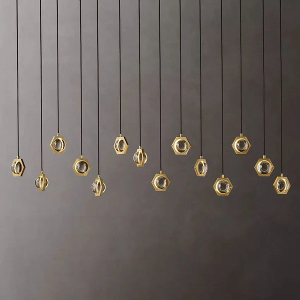 Ecatant Modern Crystal Planet Linear Chandelier