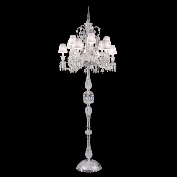 Auralite Classic Luxury Zénith Crystal Candelabra With Fabric Shade